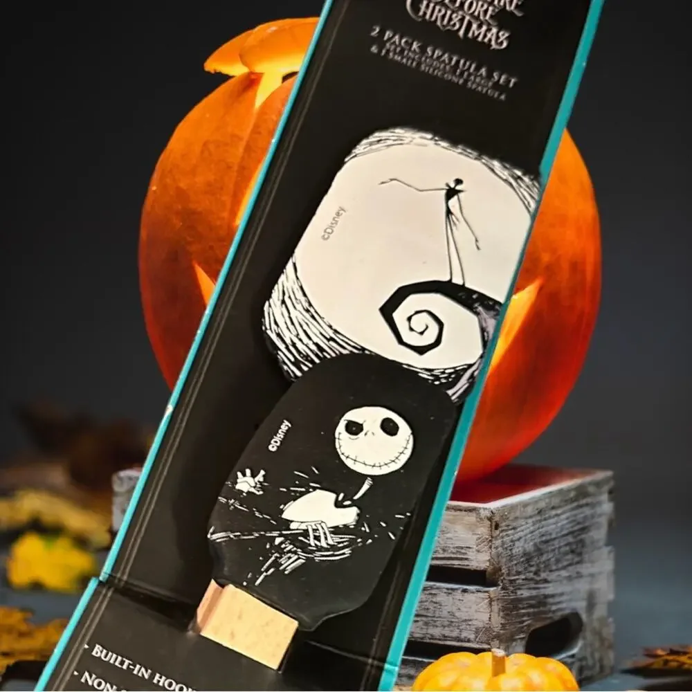 NWT Disney 2 Pack Silicone Spatula Set Nightmare Before Christmas Halloween Fun